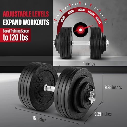 Yes4All Adjustable Dumbbell Set for Home Gym Workout Routines | Yes4All Star Lock Collar Adjustable Dumbbells Ideal for