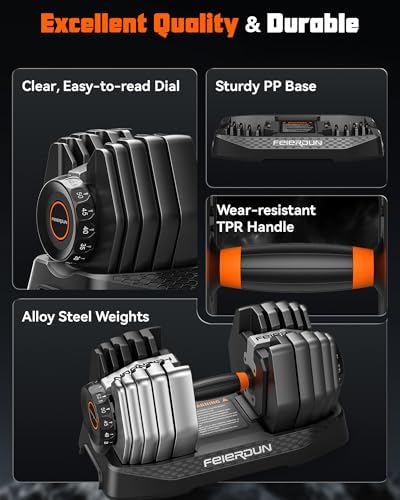 FEIERDUN Adjustable Dumbbell Set for Home Gym Exercise Strength Training
FEIERDUN 105lb/5|5lb Dumbbells with Storage Box - Image 6