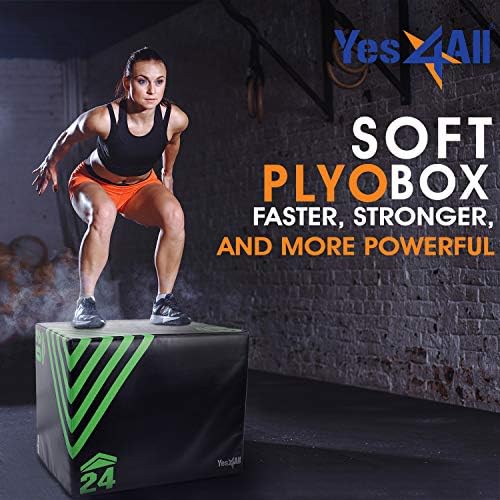 Yes4All 3 in 1 Foam Plyometric Jump Box - Fitness Workout for Training & Conditioning