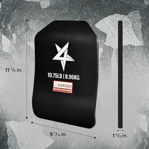 Yes4All Weight Vest Plate 5.75/8.75/14/19.75LB Pairs - Tactical Plate for Heavy Workout - Curved Ergonomic Design for Ru