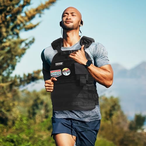 VEVOR Adjustable Weighted Vest for Strength Training and Running | Reflective Stripe Weight Vest by VEVOR for Nighttime