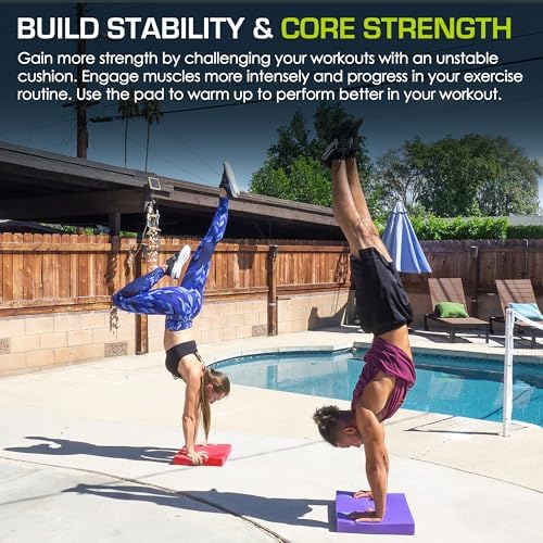 ProsourceFit Exercise Balance Pad - Large Cushioned Non-Slip Foam Mat & Knee Pad for Fitness Yoga Stability Training Phy - Image 38