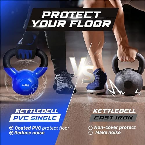 Yes4All 5-100 LB Kettlebells for Home Gym Exercises Fitness Full Body Workout Equipment