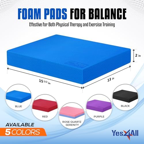 Upgraded Size Yes4All Non-Slip Foam Balance Pad for Exercise and Physical Therapy | Yes4All Nonslip Foam Pad for Yoga a