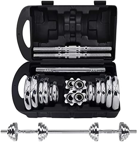 VIVITORY Adjustable Dumbbells Home Gym Workout Fitness Equipment, Chromed Weights, Metal Connecting Rod, 11/22/44/66/110