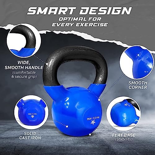 Yes4All 5-100 LB Kettlebells for Home Gym Exercises Fitness Full Body Workout Equipment