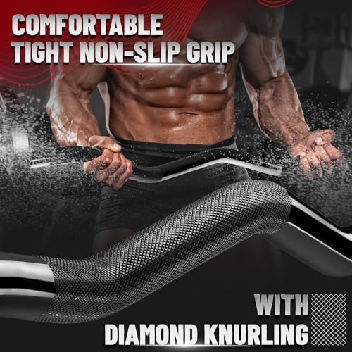 Yes4All 60 Inch Standard Straight Barbell & EZ Curl Bar - Fitness Equipment for Home Gyms & Commercial Use - Heavy Duty