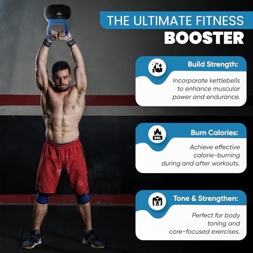 Bintiva Soft Kettlebells Sea and Iron Sand Filled Weights - Fitness Equipment for Women and Men - Color Coded Kettle Bel