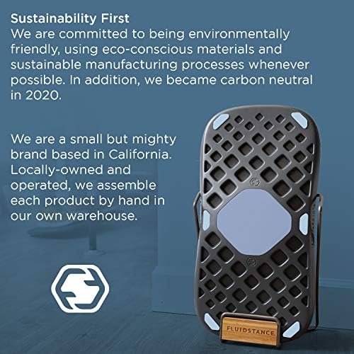 FluidStance Adult Standing Desk Balance Board for Anti-Fatigue Exercise - USA Made 360 Degree Wobble Board to Increase F