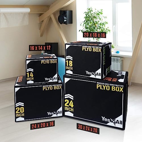 Yes4All 3-in-1 Soft-Padded Plyo Box With Wooden Core for Jumping, Conditioning, and Strength Training
| Non-Slip Multi- - Image 35