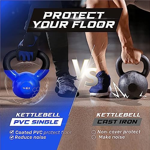 Yes4All 5-100 LB Kettlebells for Home Gym Exercises Fitness Full Body Workout Equipment