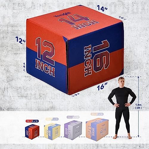 Yes4All 3-in-1 Soft-Padded Plyo Box With Wooden Core for Jumping, Conditioning, and Strength Training
| Non-Slip Multi- - Image 39