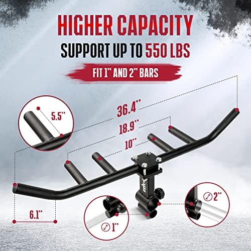 Yes4All 550LBS Multi-Grip Rowing Landmine Handle - T Bar LAT, Viking Press for 1 & 2" Bar - Sturdy Design, Easy to Insta