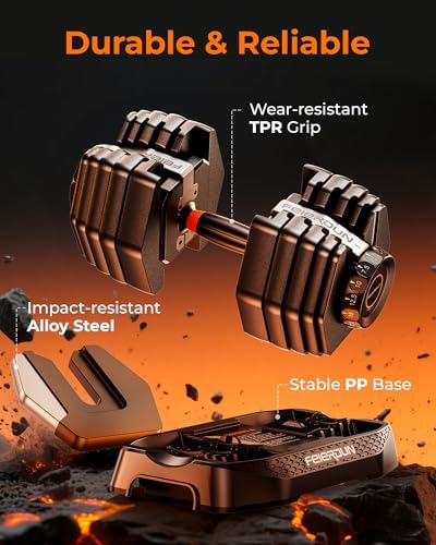 FEIERDUN Adjustable Dumbbell Set for Home Gym Exercise Strength Training
FEIERDUN 105lb/5|5lb Dumbbells with Storage Box - Image 12