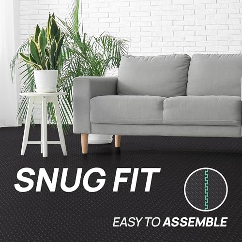 Yes4All Interlocking Exercise Foam Mats for Home Gym – Black – 36 Square Feet (36 Tiles) Yes4All Interlocking Floor Ma