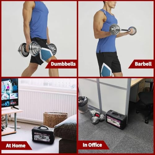 Adjustable Dumbbell Set 44lb/66lb/110lb Home Weight Lifting Professional Dumbbell for Home Gym with Carrying Bag Silver