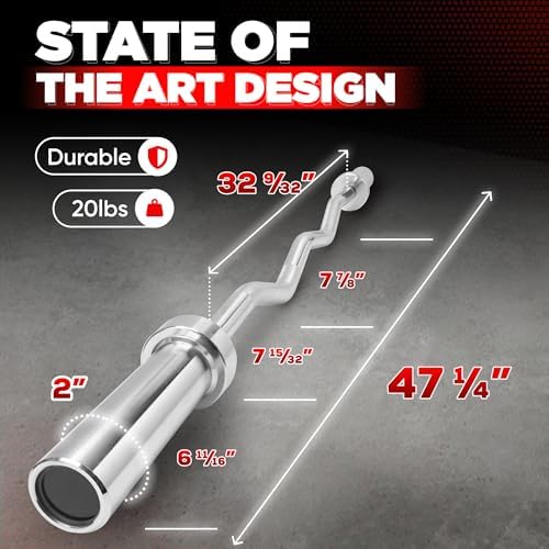 Yes4All Standard Straight Barbell 60" - Gym Workout, Suitable for Men & Women, Perfect for Home & Gym Use, Heavy Duty Co