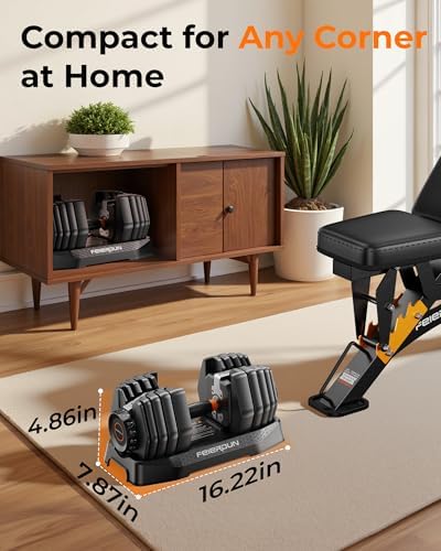 FEIERDUN Adjustable Dumbbell Set for Home Gym Exercise Strength Training
FEIERDUN 105lb/5|5lb Dumbbells with Storage Box - Image 7