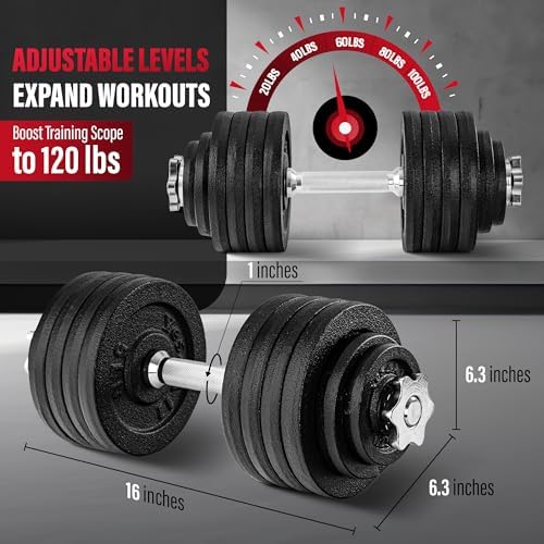 Yes4All Adjustable Dumbbell Set for Home Gym Workout Routines | Yes4All Star Lock Collar Adjustable Dumbbells Ideal for