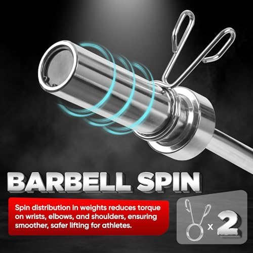 Yes4All Standard Straight Barbell 60" - Gym Workout, Suitable for Men & Women, Perfect for Home & Gym Use, Heavy Duty Co