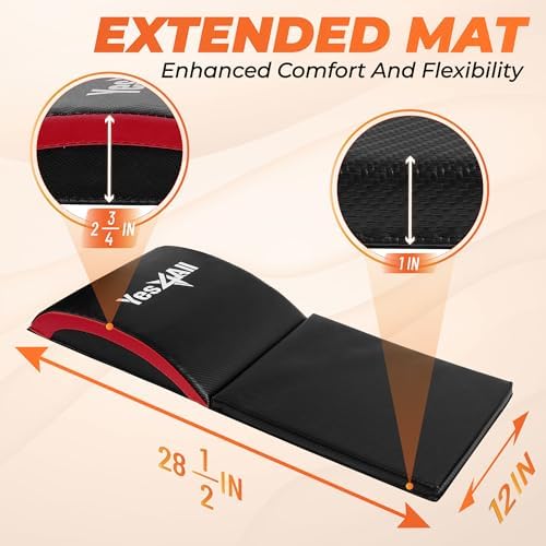 Yes4All Foldable Ab Workout Equipment for Home Gym Core Training | Yes4All Sit Up Mat for Floor Exercises Back Stretchi