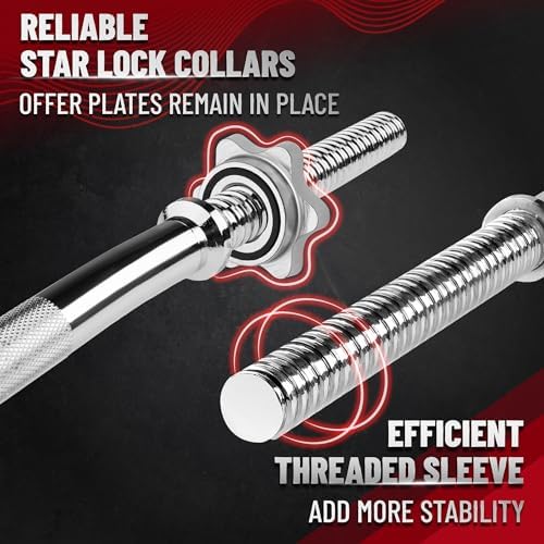 Yes4All Standard Straight Barbell 60" - Gym Workout, Suitable for Men & Women, Perfect for Home & Gym Use, Heavy Duty Co