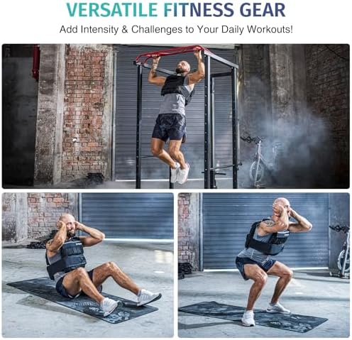 ZELUS Weighted Vest, 20lb/30lb/60lb Vest for Men, Home Workouts/Cardio, Strength Training/Weight Loss