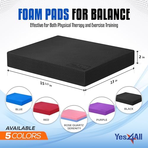 Upgraded Size Yes4All Non-Slip Foam Balance Pad for Exercise and Physical Therapy | Yes4All Nonslip Foam Pad for Yoga a