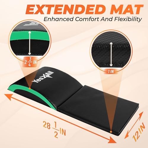 Yes4All Foldable Ab Workout Equipment for Home Gym Core Training | Yes4All Sit Up Mat for Floor Exercises Back Stretchi