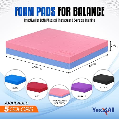 Upgraded Size Yes4All Non-Slip Foam Balance Pad for Exercise and Physical Therapy | Yes4All Nonslip Foam Pad for Yoga a