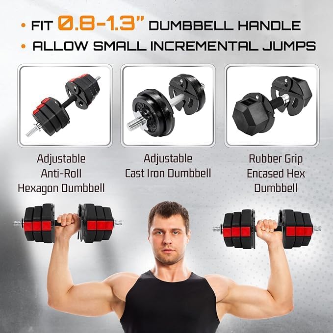 Yes4All Fractional Weight Plates Set for Dumbbell and Olympic Barbell Weightlifting, Set of 4 Plates in 1.25LB, |5LB, an