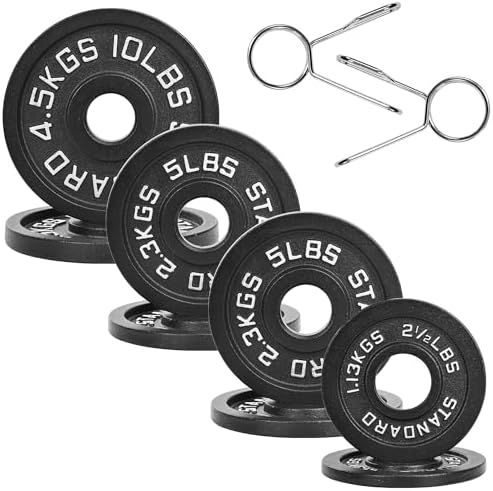Fitvids 2-Inch Olympic Cast Iron Weight Plate for Strength Training & Weightlifting: Multiple Sizes, Strong & Durable Fi