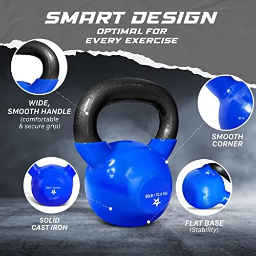Yes4All 5-100 LB Kettlebells for Home Gym Exercises Fitness Full Body Workout Equipment