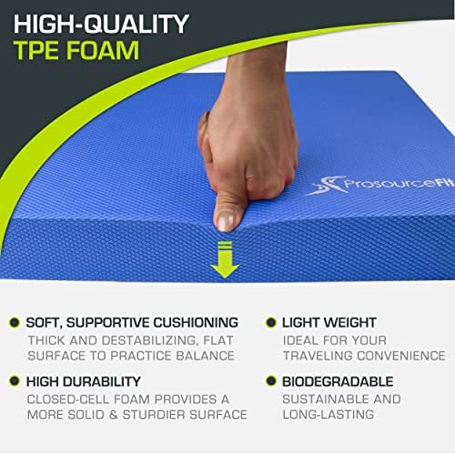 ProsourceFit Exercise Balance Pad - Large Cushioned Non-Slip Foam Mat & Knee Pad for Fitness Yoga Stability Training Phy - Image 42