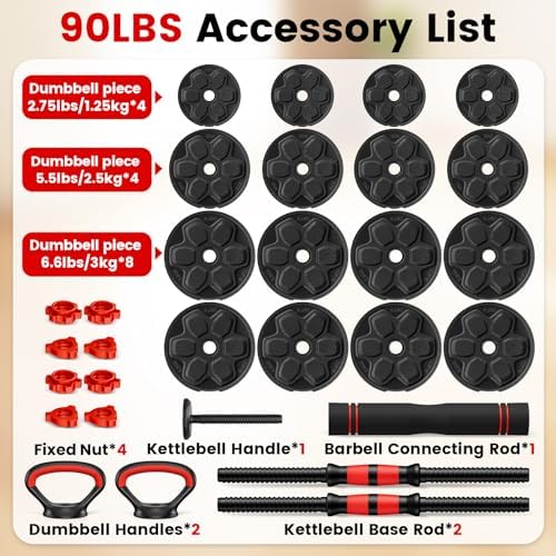 Adjustable Dumbbell Set for Home Gym, 20/33/45/70/90lbs, Multiple Uses for Men and Women
Adjustable Dumbbells Set, 20/33 - Image 10