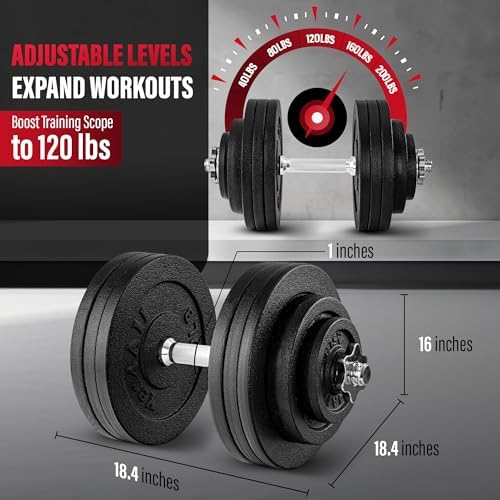 Yes4All Adjustable Dumbbell Set for Home Gym Workout Routines | Yes4All Star Lock Collar Adjustable Dumbbells Ideal for