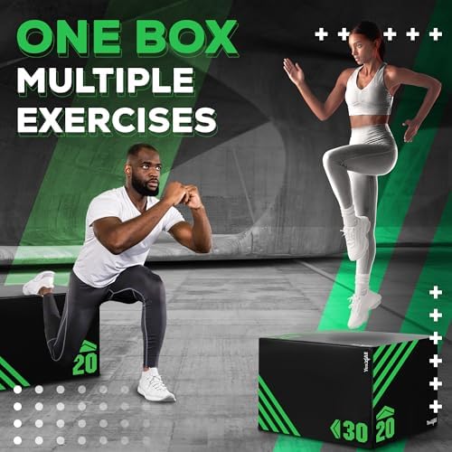 Yes4All 3 in 1 Foam Plyometric Jump Box - Fitness Workout for Training & Conditioning