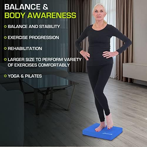 ProsourceFit Exercise Balance Pad - Large Cushioned Non-Slip Foam Mat & Knee Pad for Fitness Yoga Stability Training Phy - Image 30