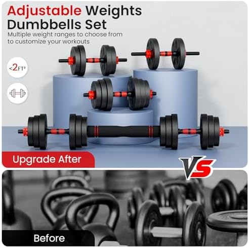 Adjustable Dumbbell Set for Home Gym, 20/33/45/70/90lbs, Multiple Uses for Men and Women
Adjustable Dumbbells Set, 20/33 - Image 7