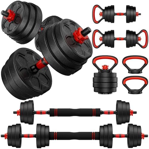 Adjustable Dumbbell Set for Home Gym, 20/33/45/70/90lbs, Multiple Uses for Men and Women
Adjustable Dumbbells Set, 20/33