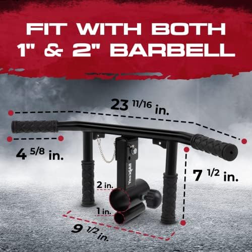 Yes4All 550LBS Multi-Grip Rowing Landmine Handle - T Bar LAT, Viking Press for 1 & 2" Bar - Sturdy Design, Easy to Insta