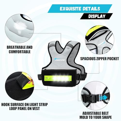 Adjustable Weighted Vest for Women and Men, 6-15 Lbs Rucking Vest with LED Light Strips
Adjustable Weighted Vest for W - Image 20