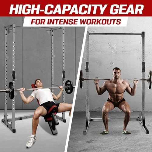 Yes4All Heavy Duty Barbell Holders J-Hooks & Attachments for 2x2 & 3x3 Power Racks – Ideal for Home Gympaginate - Image 21
