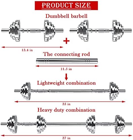 VIVITORY Adjustable Dumbbells Home Gym Workout Fitness Equipment, Chromed Weights, Metal Connecting Rod, 11/22/44/66/110