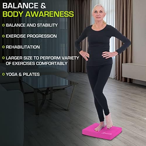 ProsourceFit Exercise Balance Pad - Large Cushioned Non-Slip Foam Mat & Knee Pad for Fitness Yoga Stability Training Phy - Image 63