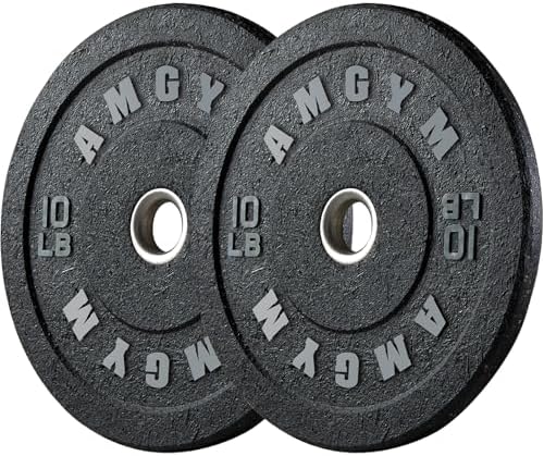 2 Inch Bumper Plates, 10-500lbs, Barbell Rubber Olympic Weight Plates Set for Home Gym, Strength Training & Weight Lifti