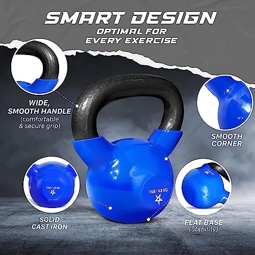 Yes4All 5-100 LB Kettlebells for Home Gym Exercises Fitness Full Body Workout Equipment
