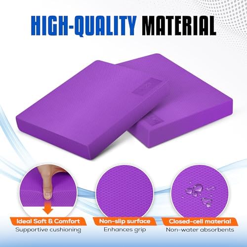 Upgraded Size Yes4All Non-Slip Foam Balance Pad for Exercise and Physical Therapy | Yes4All Nonslip Foam Pad for Yoga a