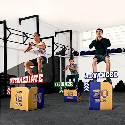 Yes4All 3-in-1 Soft-Padded Plyo Box With Wooden Core for Jumping, Conditioning, and Strength Training
| Non-Slip Multi- - Image 29