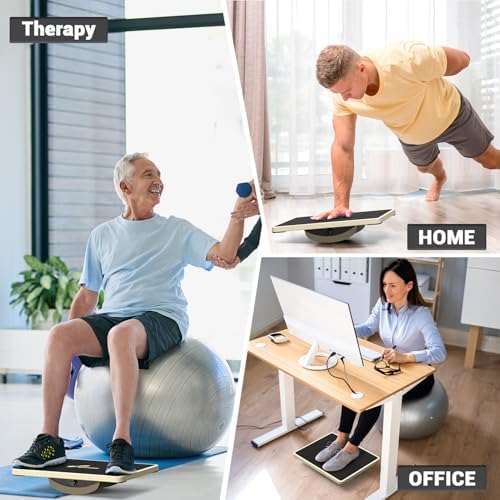 Sportneer 2-in-1 Balance Board - Adjustable Wobble & Slant Board for Core Strength and Stretching | Sportneer 2-in-1 Ba